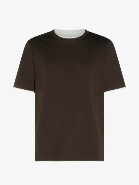 Brunello Cucinelli layered-trim cotton T-shirt
