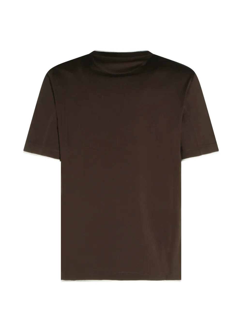 Brunello Cucinelli Katoenen T-shirt met gelaagde afwerking Bruin