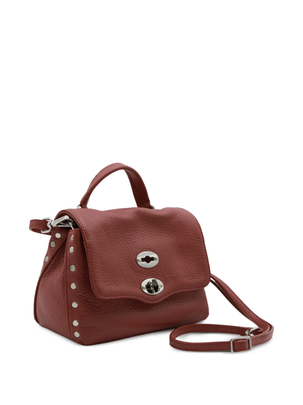 Zanellato Baby Postina leren shopper met studs Rood