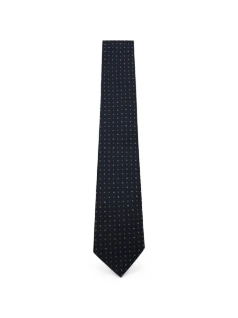 Canali geometric-print silk tie