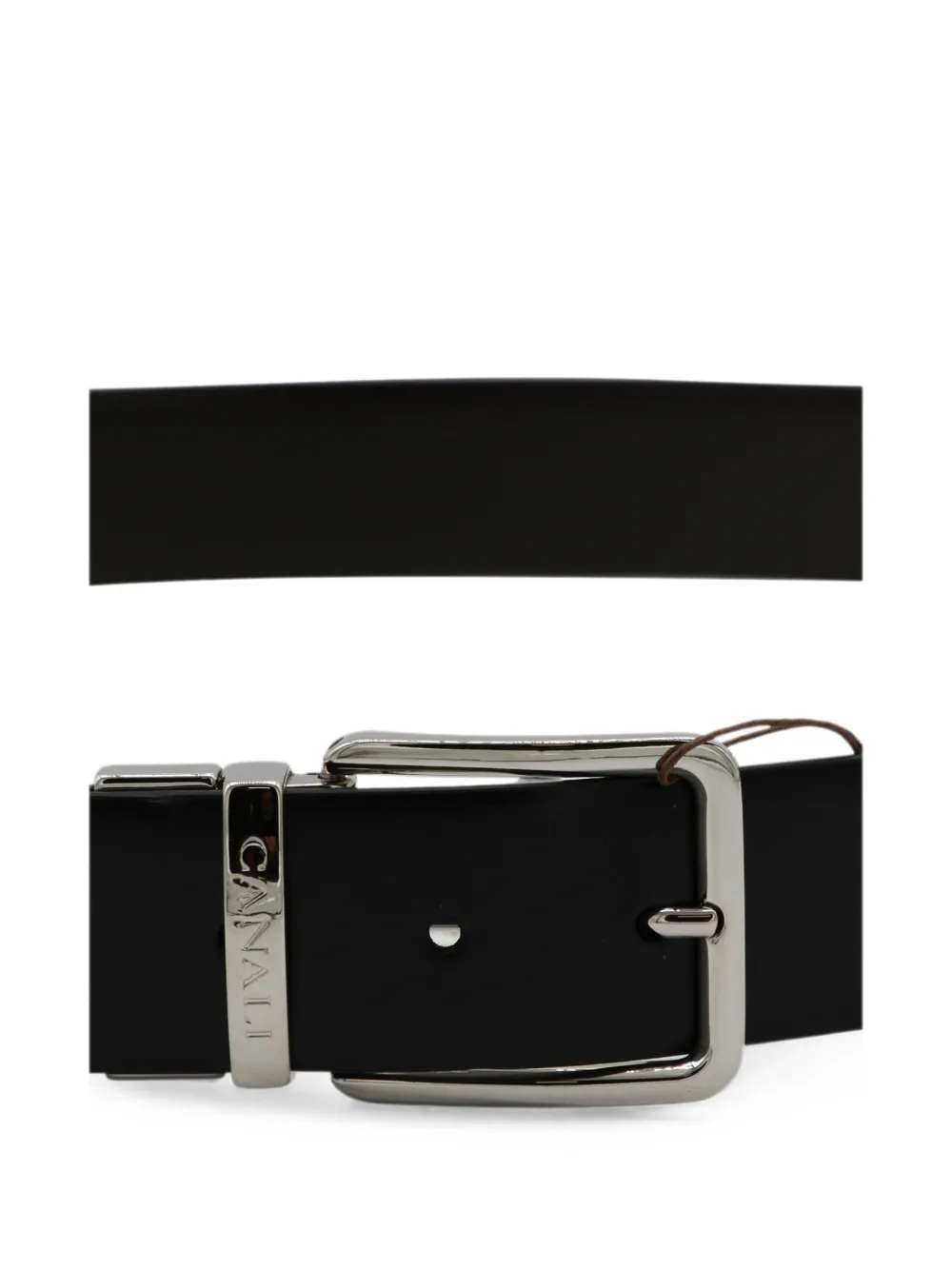 Canali Gespriem met gegraveerd logo Zwart