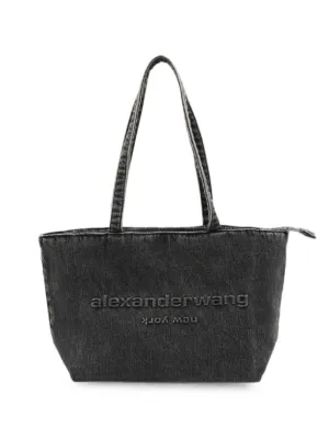 Alexander Wang Denim Punch Large Tote | Black | FARFETCH