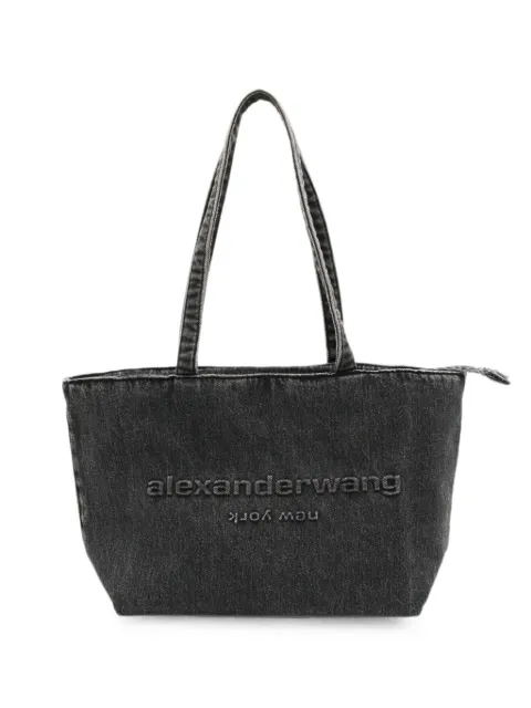 Alexander Wang 엠보스드 로고 데님 토트 백