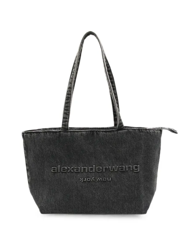 Alexander Wang Denim Punch Medium Tote Bag in Grey