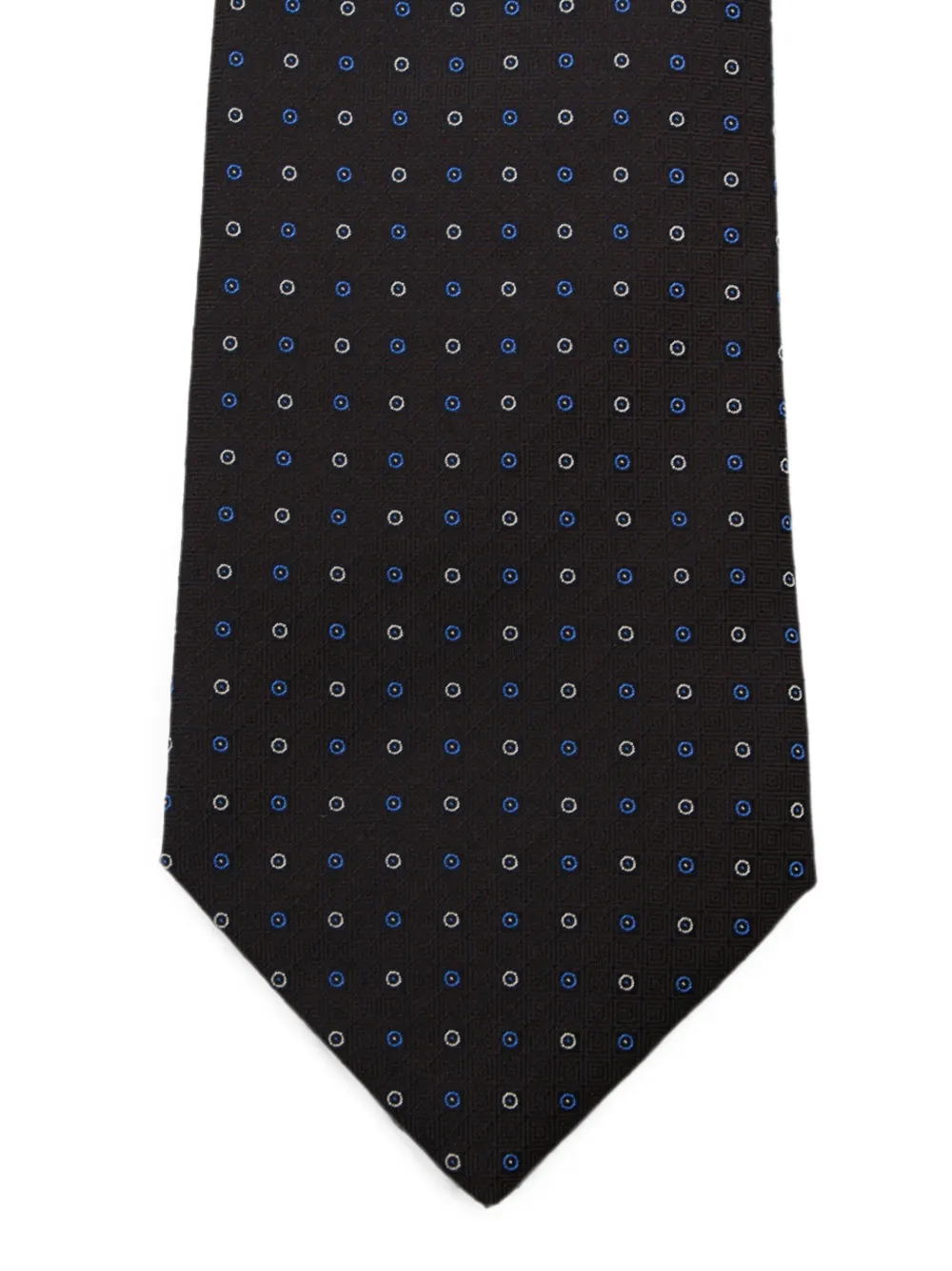 Canali Zijden stropdas met geometrisch patroon Bruin