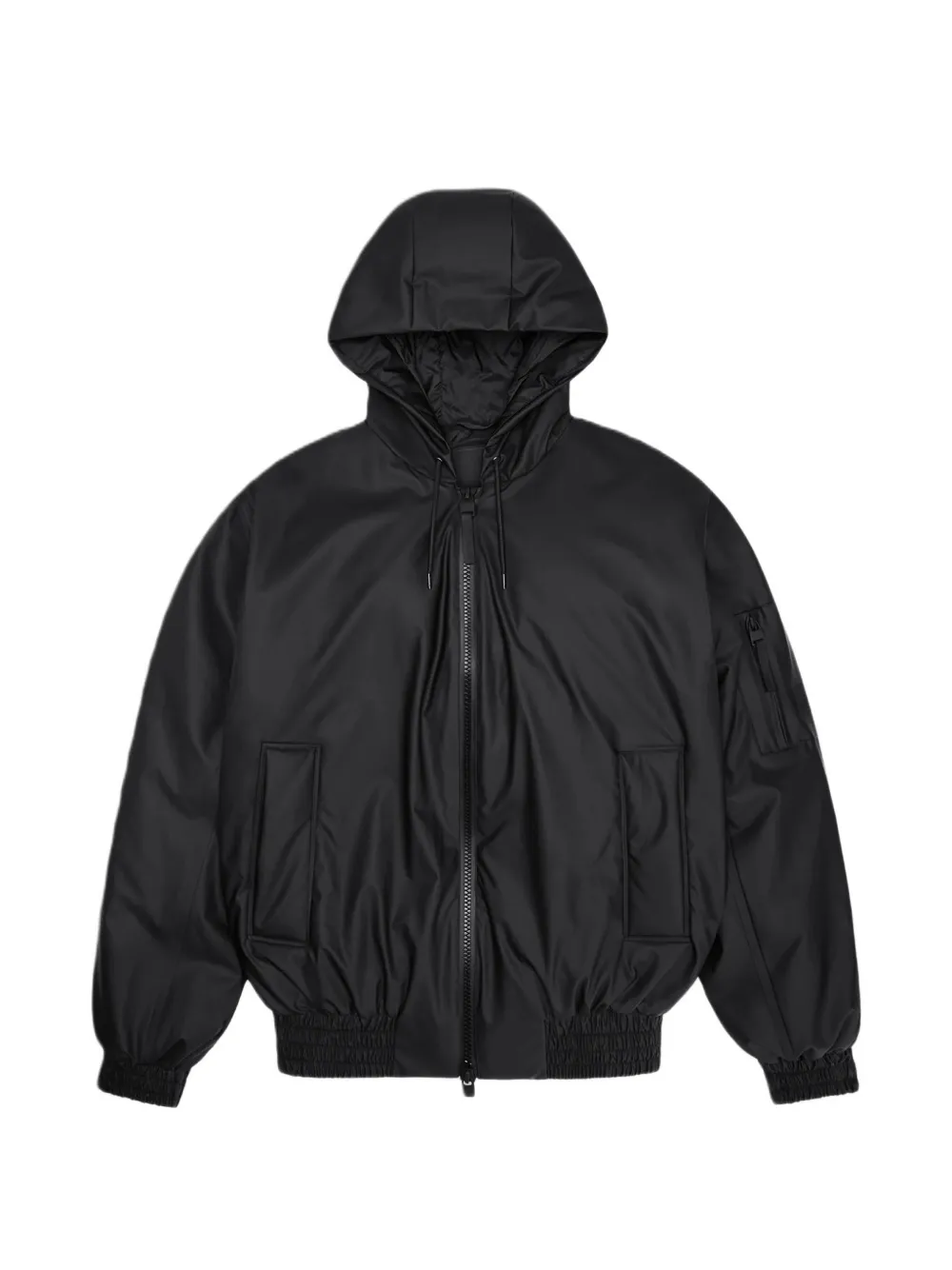 Rains Lohja hooded zip-up jacket - Schwarz