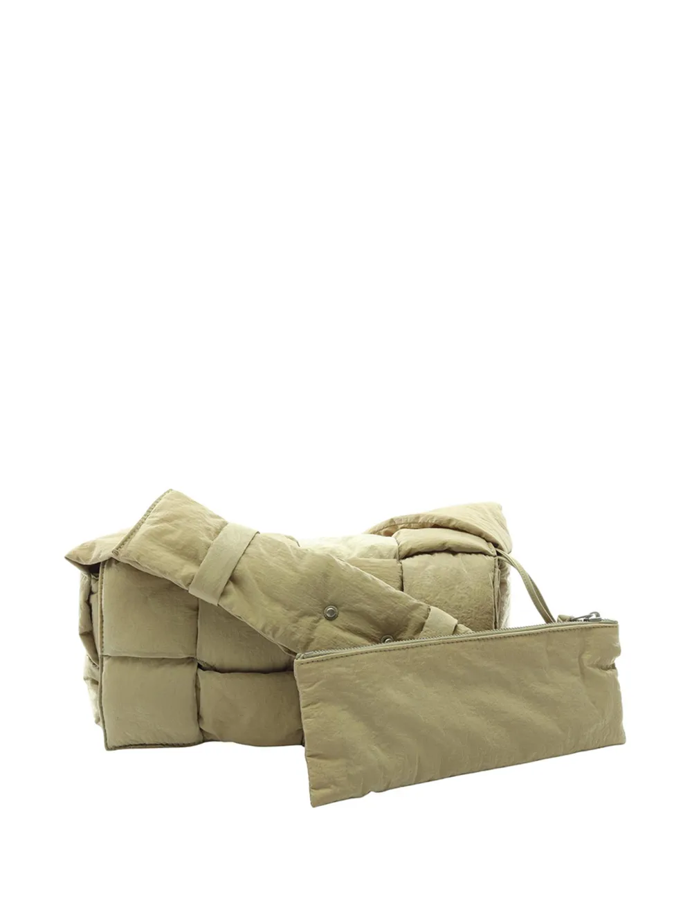 Bottega Veneta Pre-Owned Borsa a tracolla Intrecciato Tech Cassette in nylon con design imbottito 2012-2026 - Verde
