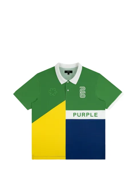 Purple Brand Brazil colour-block piqué polo shirt