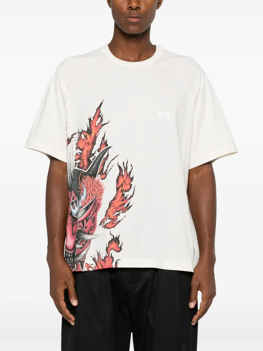 Y-3 T-shirt met grafische print Wit