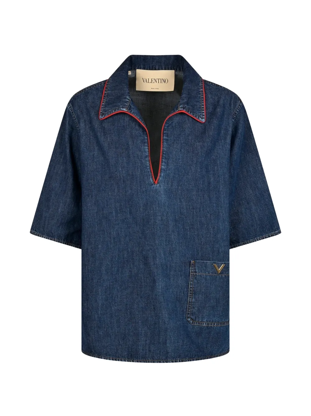Valentino Garavani VLogo T-Shirt mit Kontrastbesatz - Blau