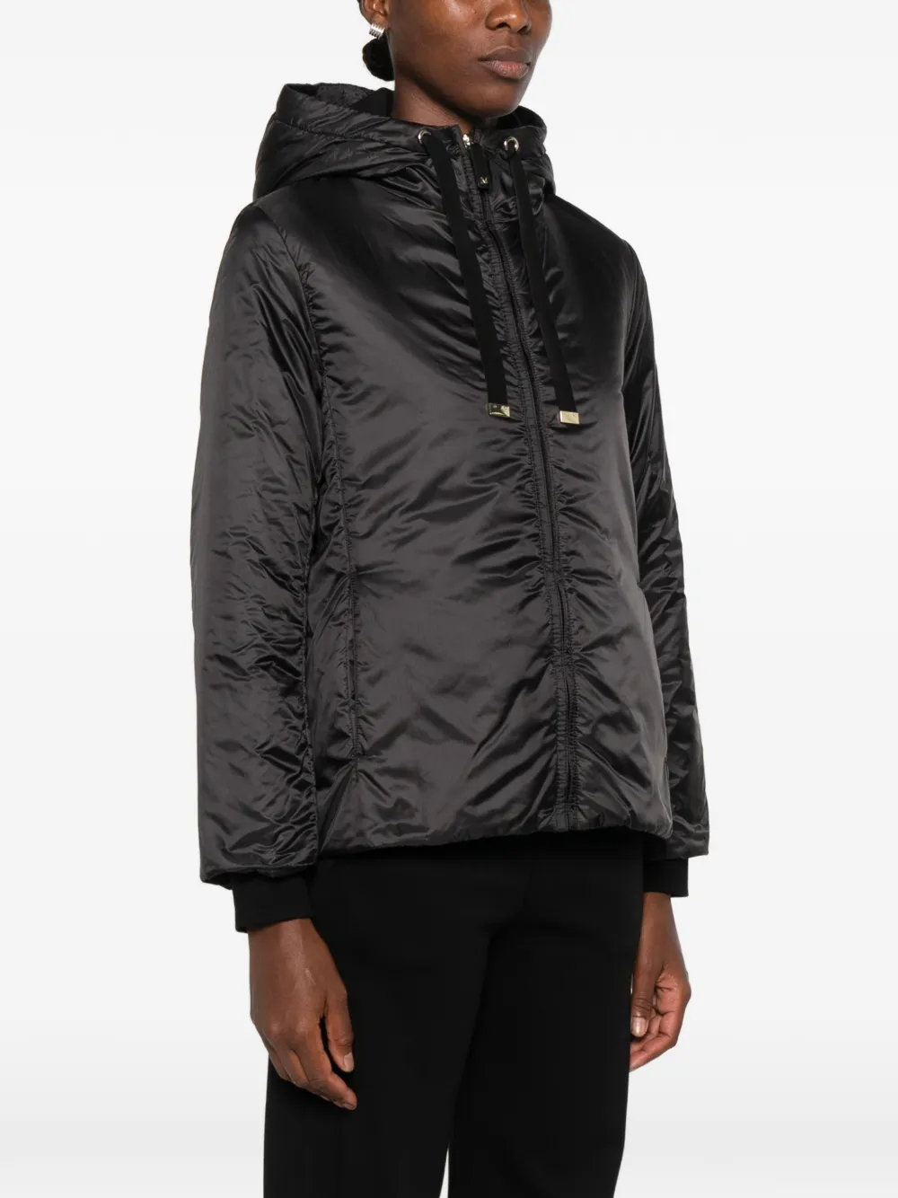 Max Mara The Cube waterafstotend gewatteerd jack met capuchon Zwart