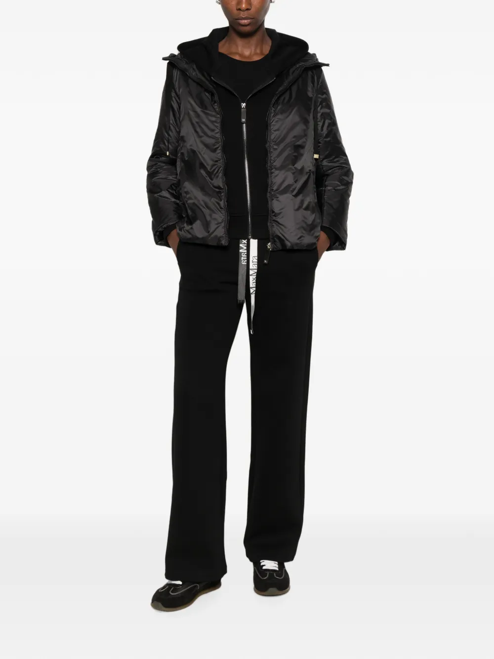 Max Mara The Cube waterafstotend gewatteerd jack met capuchon Zwart