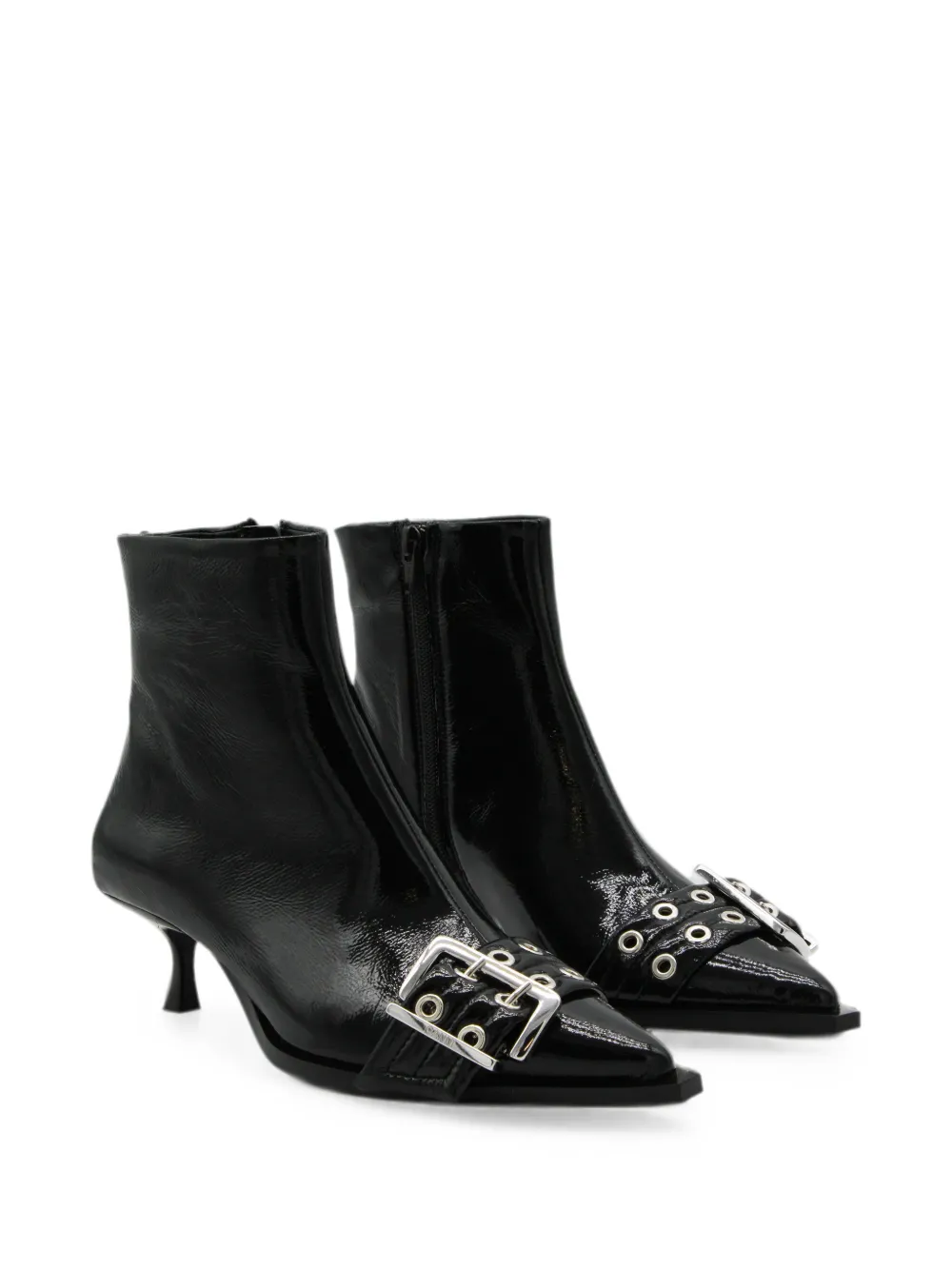 GANNI pointed-toe ankle boots Zwart