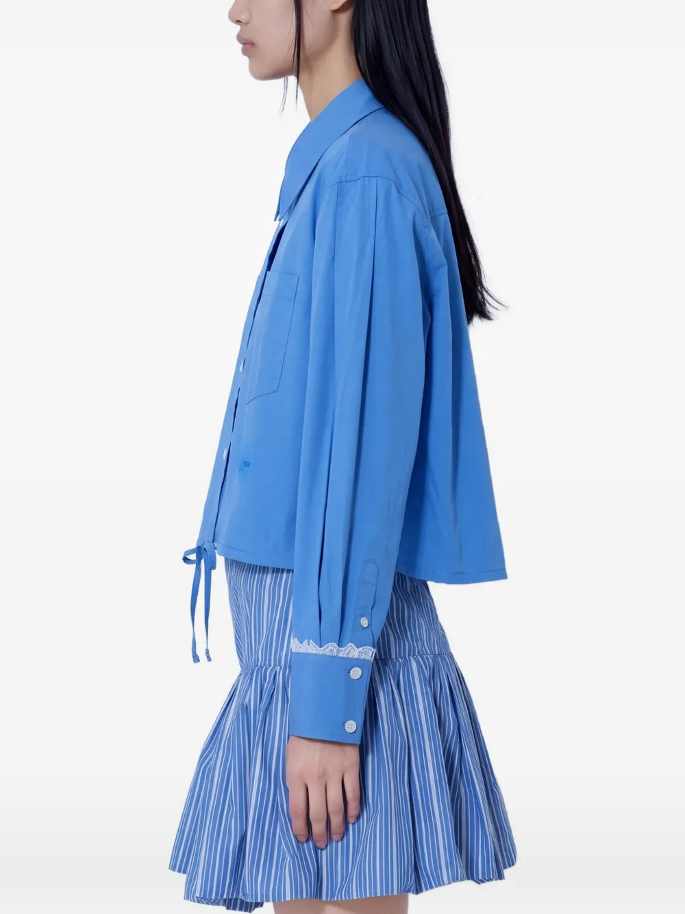 GANNI Katoenen blouse Blauw