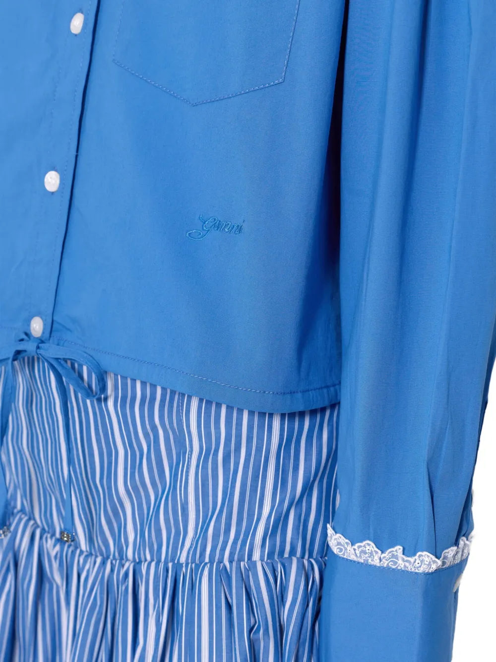 GANNI Katoenen blouse Blauw