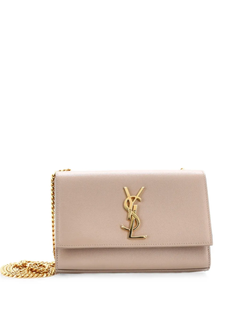 Saint Laurent Pre-Owned Borsa a tracolla Classic piccola in pelle martellata con monogramma - Toni neutri