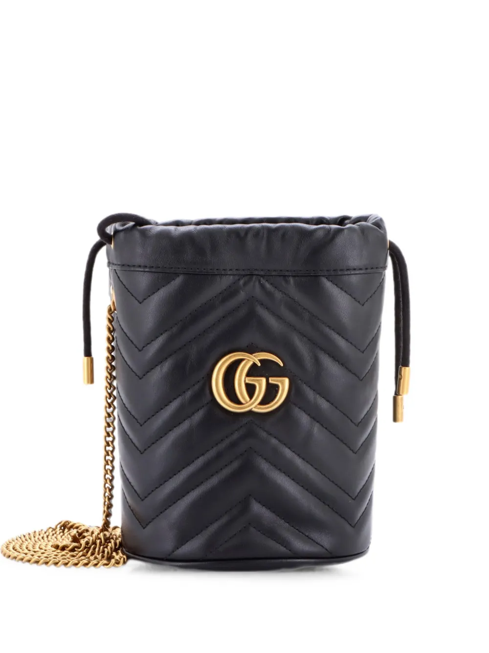 Gucci Pre-Owned GG Marmont Matelasse Leather Mini bucket bag - Black