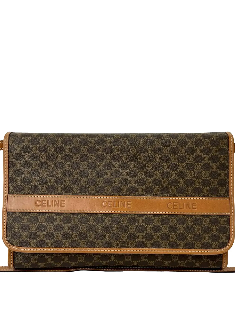Celine Pre-Owned 2006 Macadam Coated Canvas Blason crossbody bag - Brown