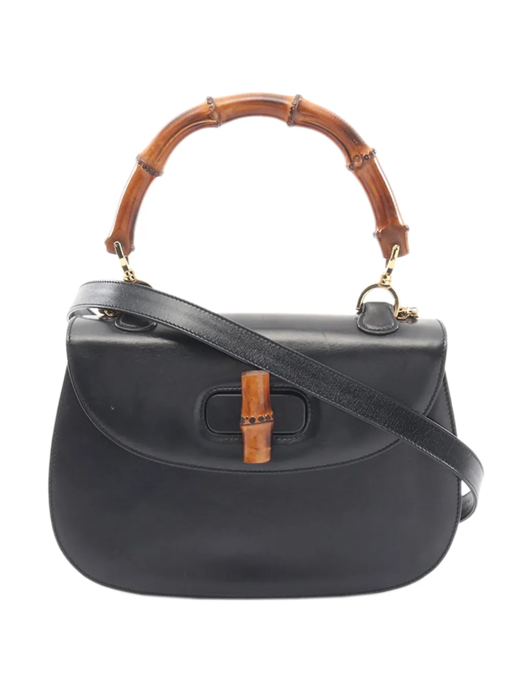 Gucci Pre-Owned Borsa a tracolla Night in pelle di vitello con bambù XX secolo - Nero