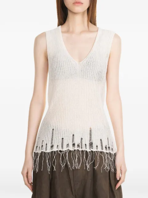 Uma Wang distressed fringed top