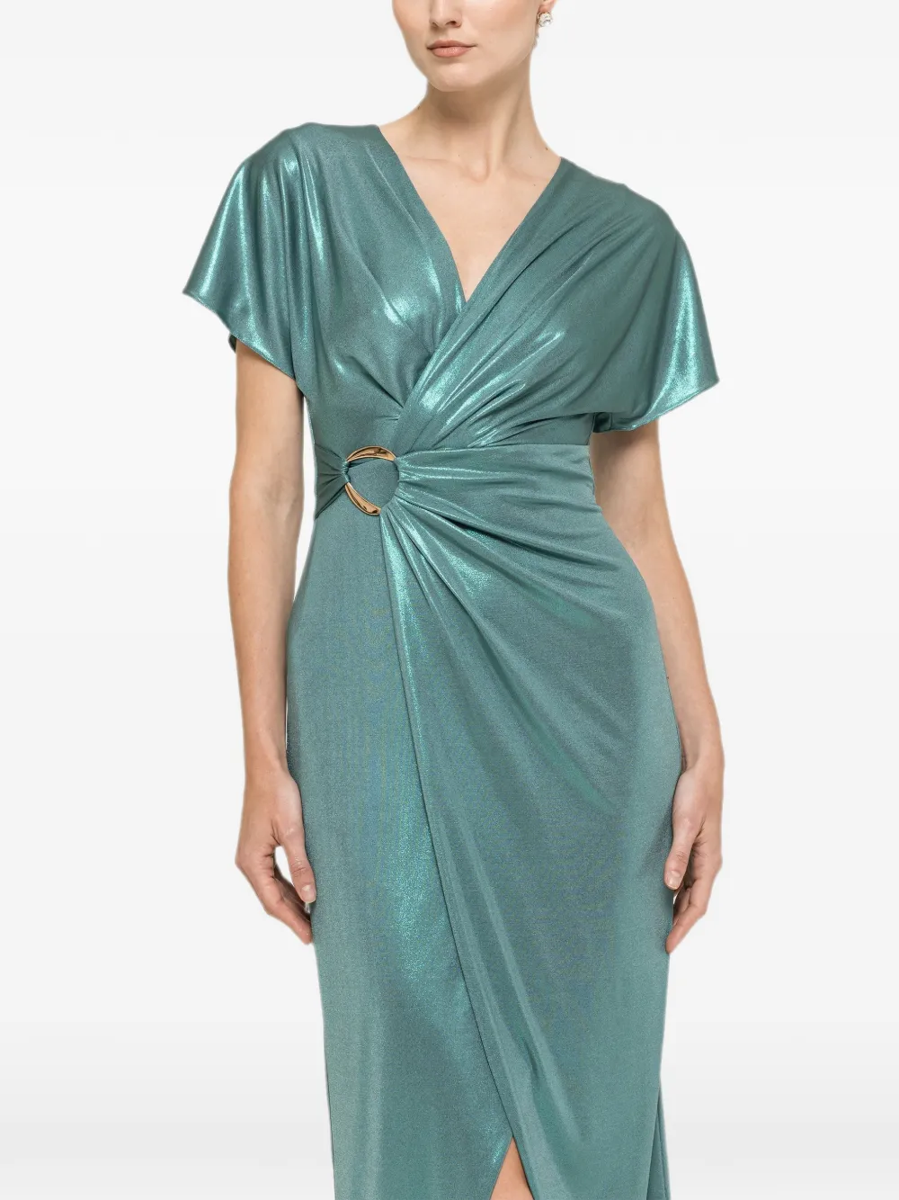 NISSA Jurk met metallic detail Groen
