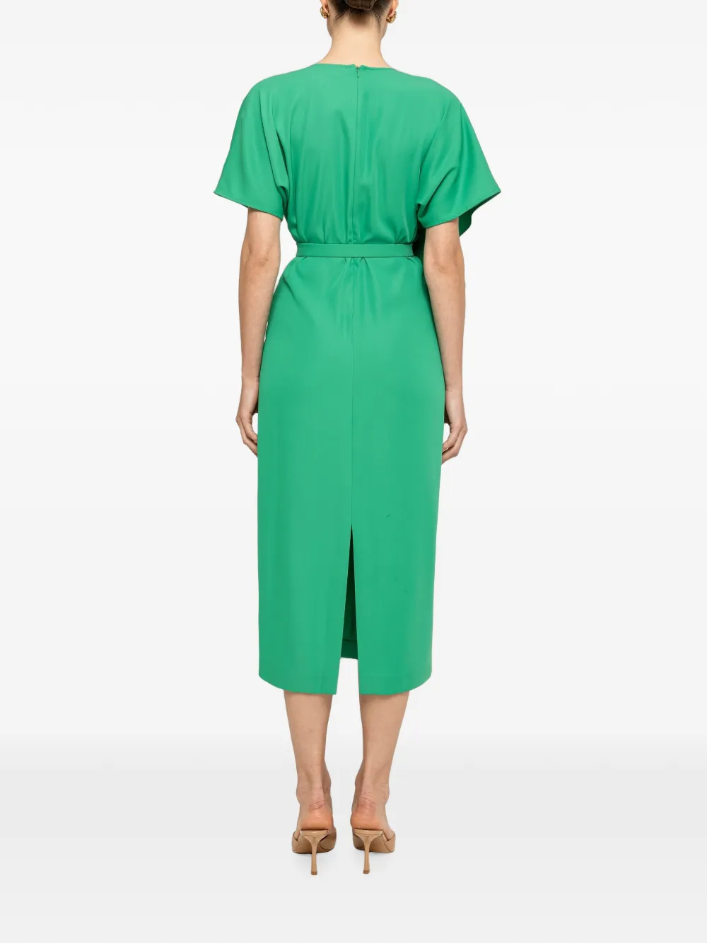 NISSA Midi-jurk met ceintuur Groen