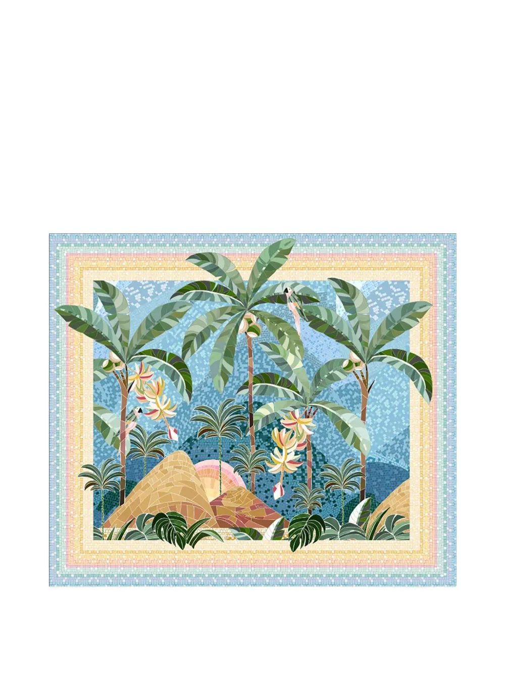 FARM Rio bead-embellished graphic-print sarong - Bleu FARM Rio bead-embellished graphic-print sarong - Bleu