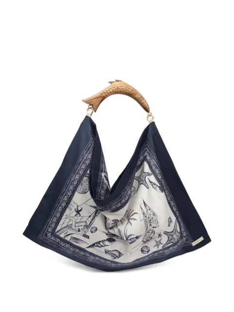 FARM Rio medium Sacrf graphic-print fish-handle tote bag