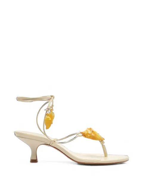 FARM Rio shell-embellished wrap-around sandals