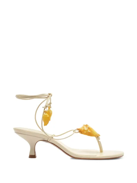 FARM Rio shell-embellished wrap-around sandals