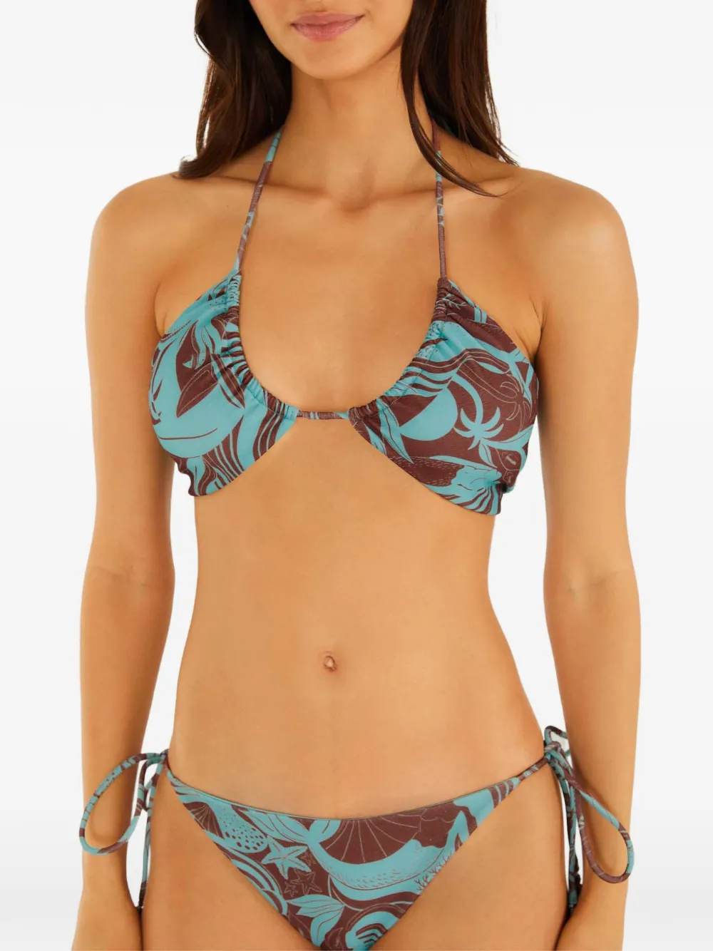 FARM Rio Langwerpige bikinitop Blauw