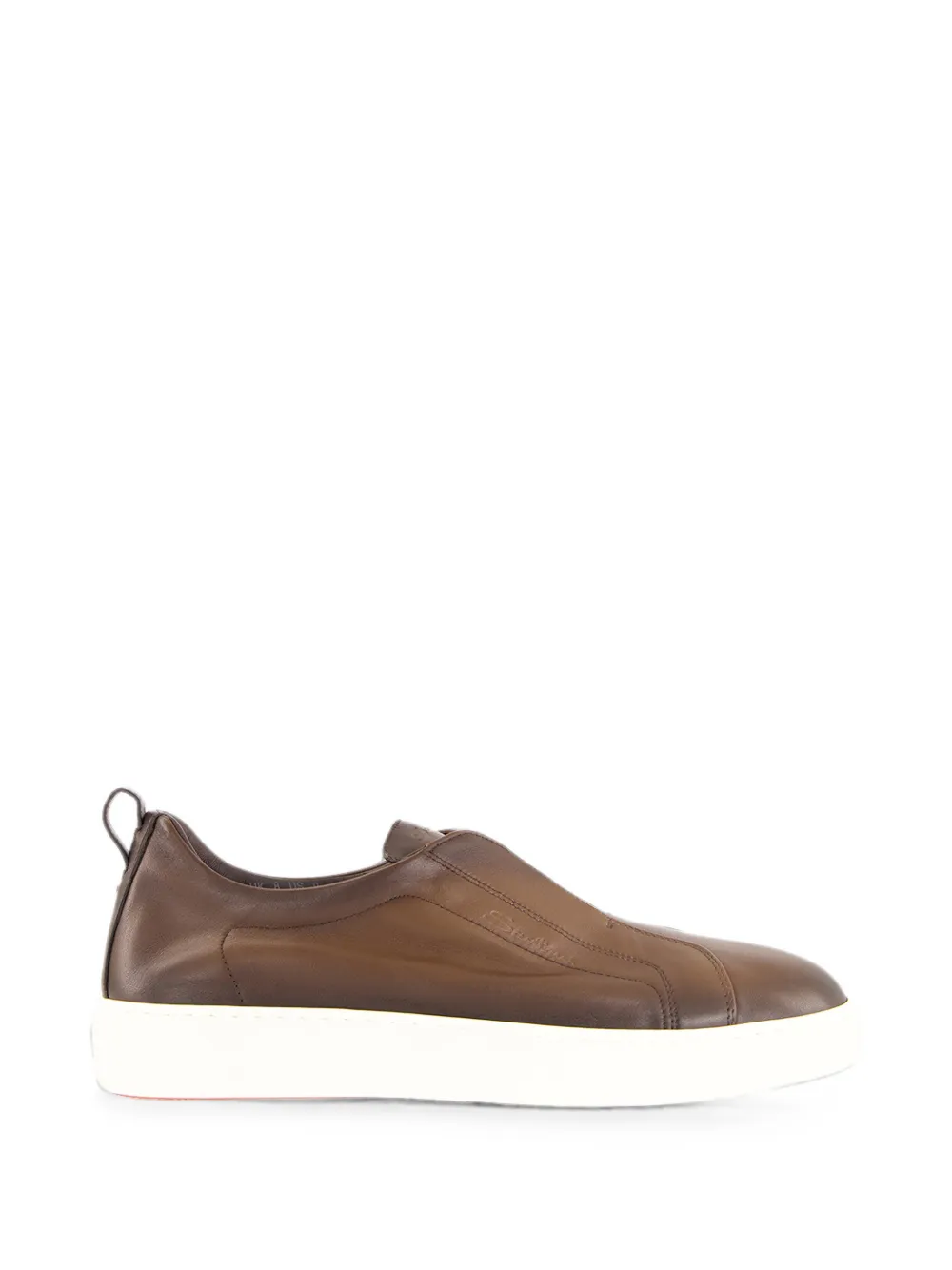 Santoni Cleanic leather slip-on sneakers Bruin