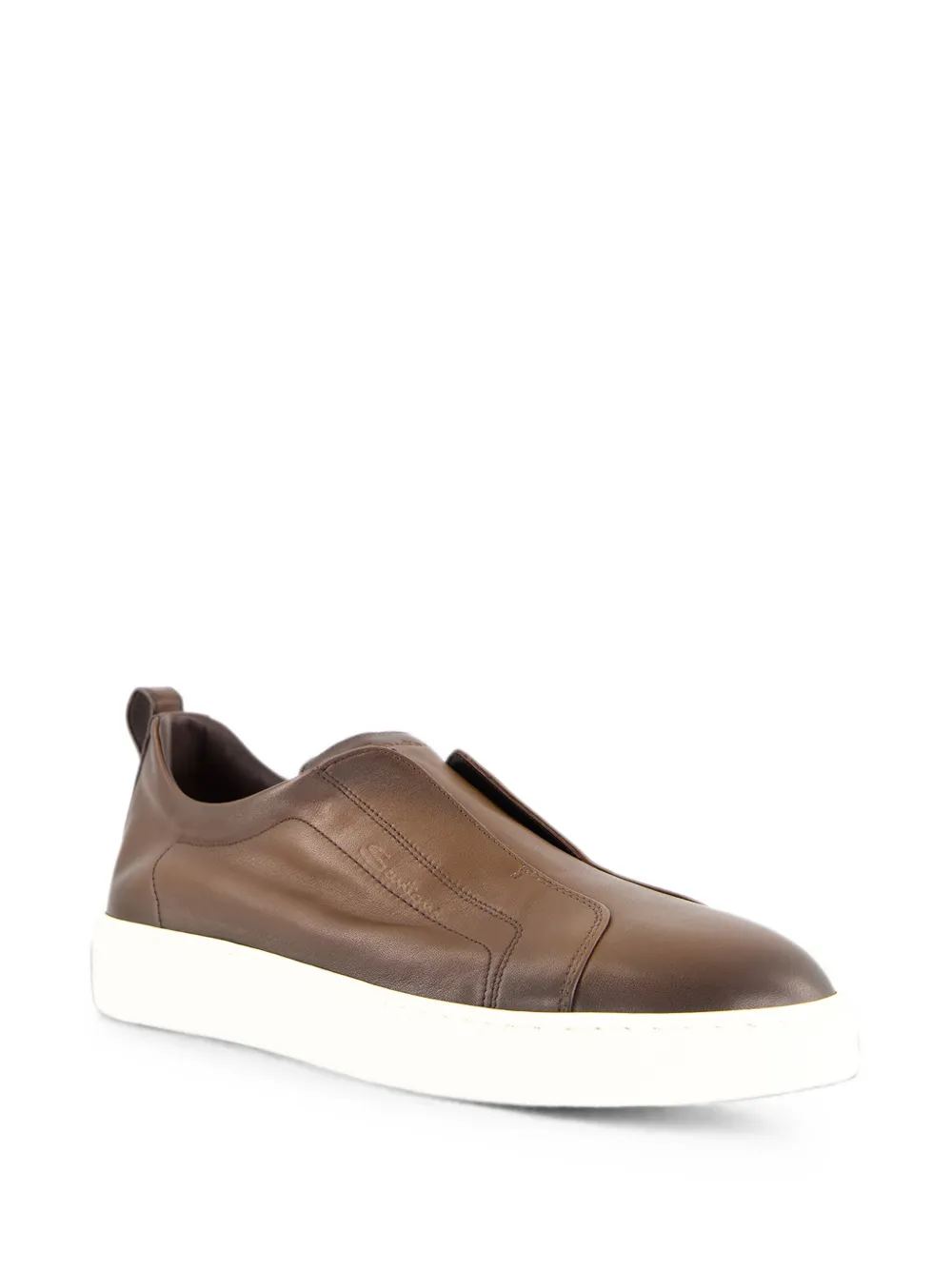 Santoni Cleanic leather slip-on sneakers Bruin