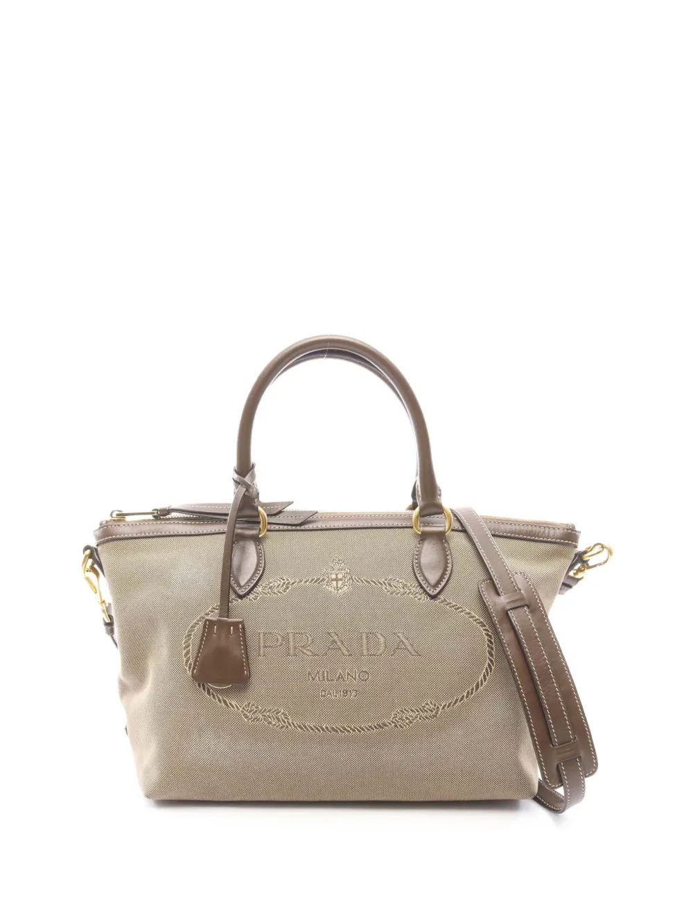 Prada Pre-Owned Borsa tote Canapa Logo Jacquard 2010-2026 - Toni neutri