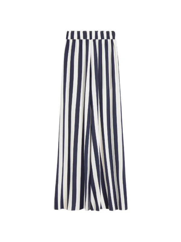 Bondi Born Orta Striped Silk Palazzo Pants in Blue