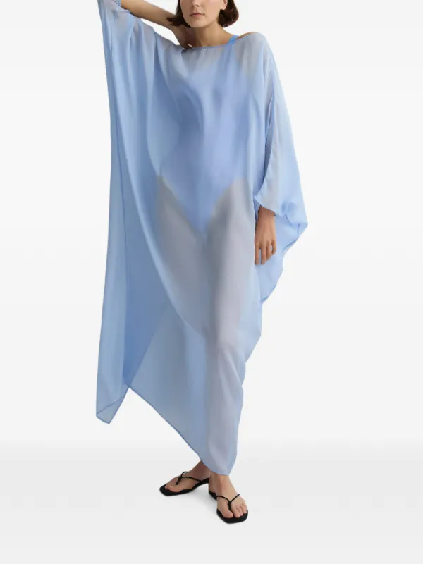 Bondi Born Capri Silk Caftan Dress in Blue