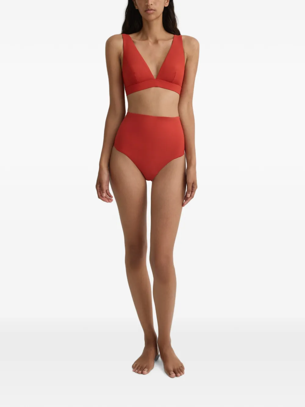 BONDI BORN Faith high waist bikinislip Rood