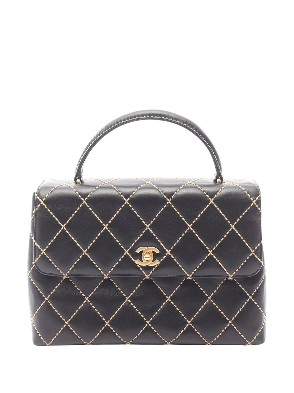 CHANEL Pre-Owned Borsa a mano Wild Stitch CC in pelle di vitello 2004-2005 - Nero