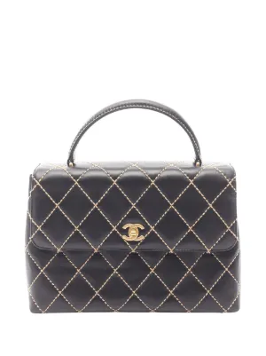 CHANEL Pre-Owned 2000-2002 Wild Stitch CC Plaque Handbag | Brown