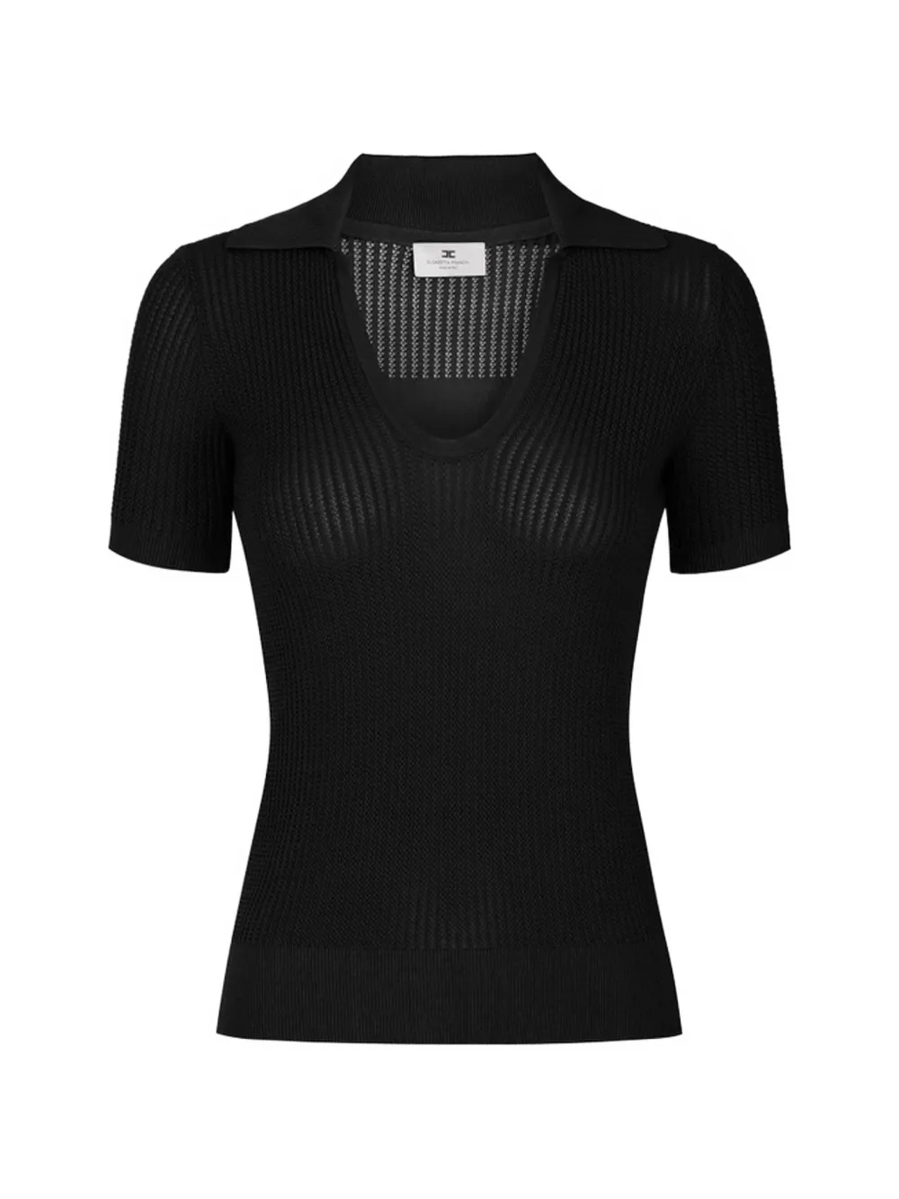 Elisabetta Franchi logo-print short-sleeve polo top - Nero
