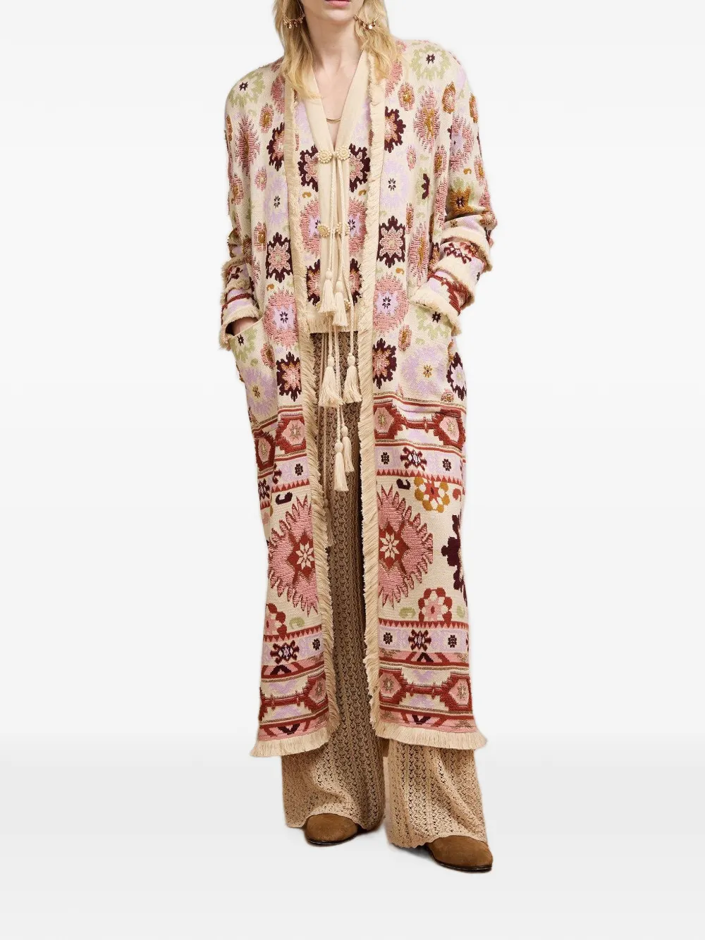 Hayley Menzies Soraya Cardigan mit Fransen - Nude