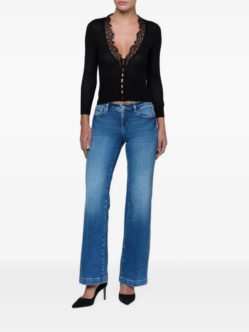 L'Agence Joanne jeans met vervaagd effect Blauw