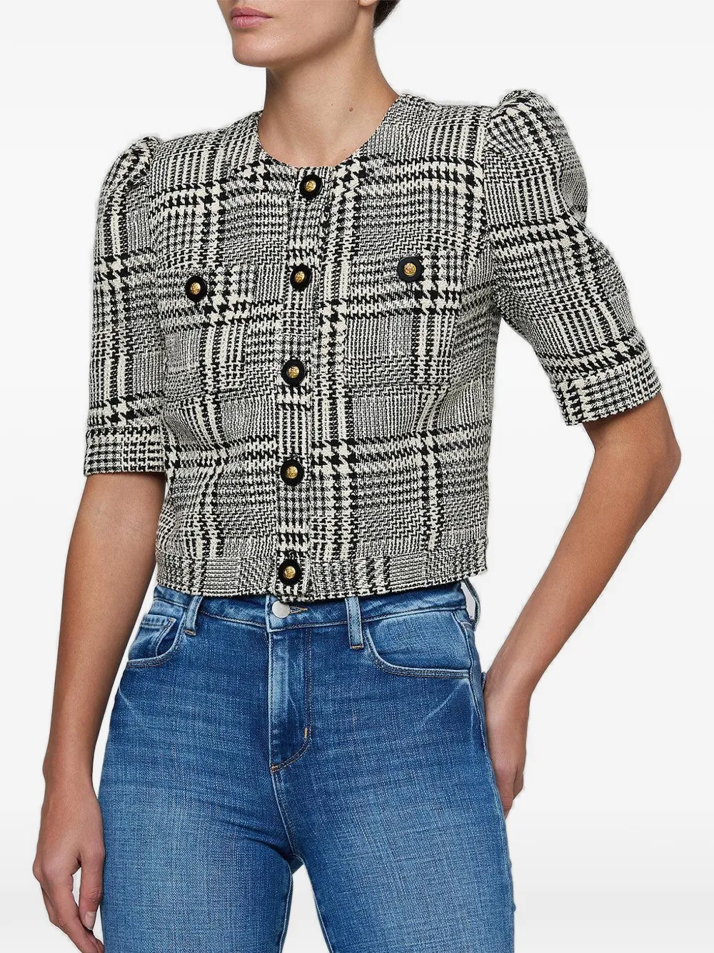 L'Agence Allegra Glen geruit cropped jack Beige
