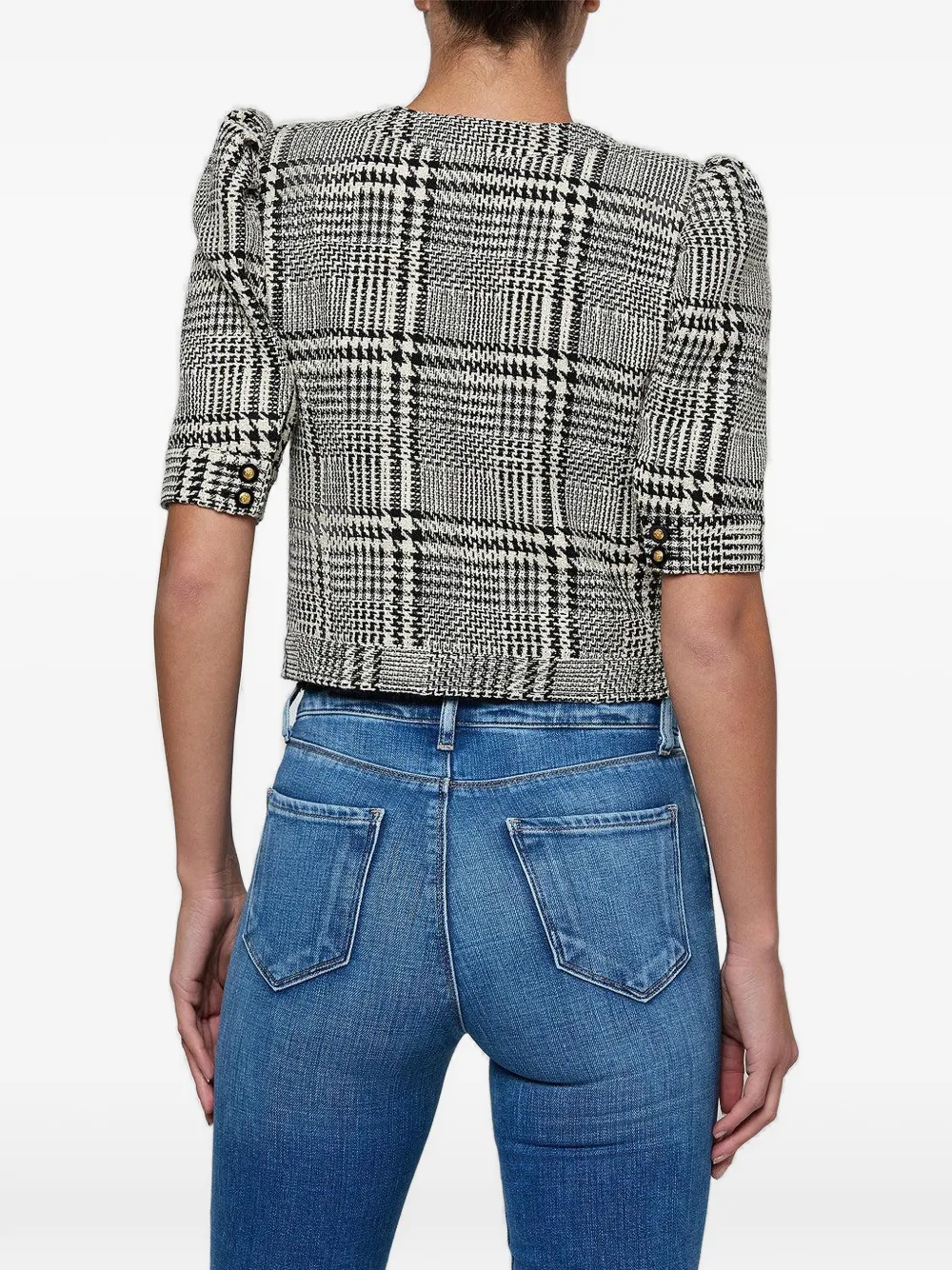 L'Agence Allegra Glen geruit cropped jack Beige