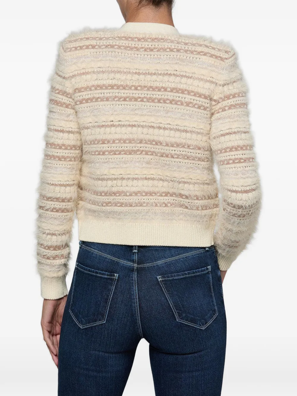 L'Agence Ariadne gestreept gebreid vest Beige