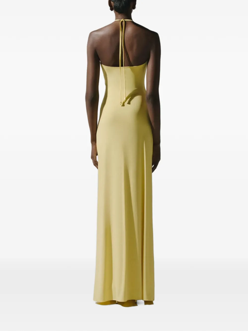 Baobab Romina maxi-jurk met ruches en uitgesneden details Geel