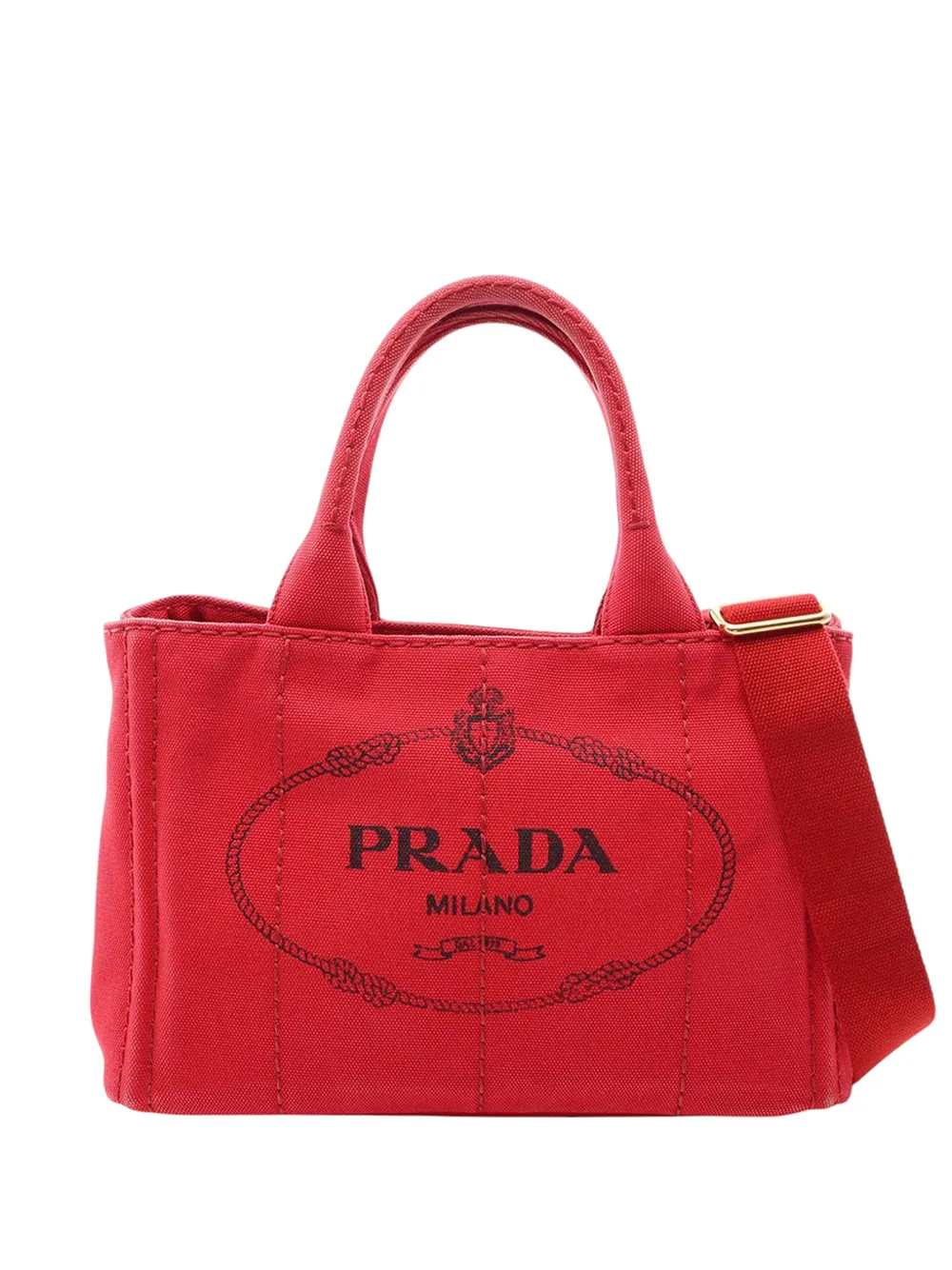 Prada Pre-Owned Borsa tote Canapa 2013-2026 - Rosso
