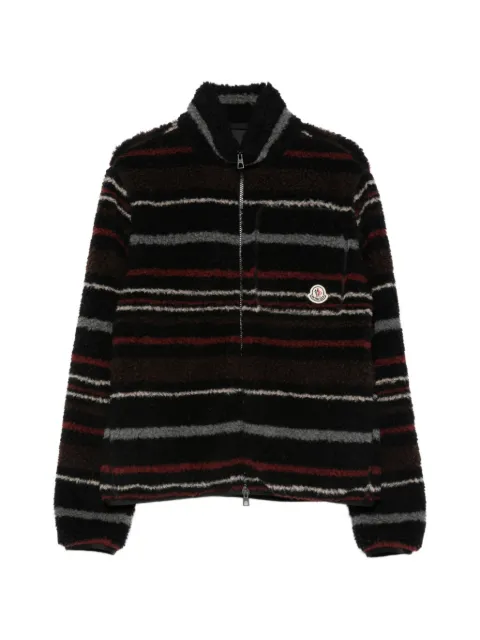Moncler striped zip-up cardigan