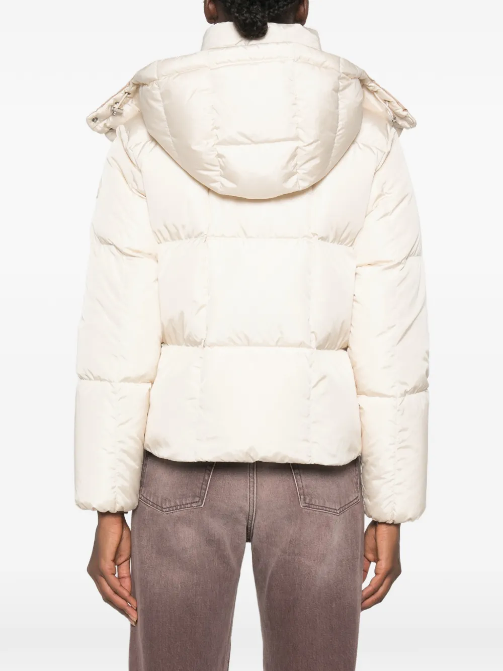 Moncler Gewatteerd jack met capuchon Beige