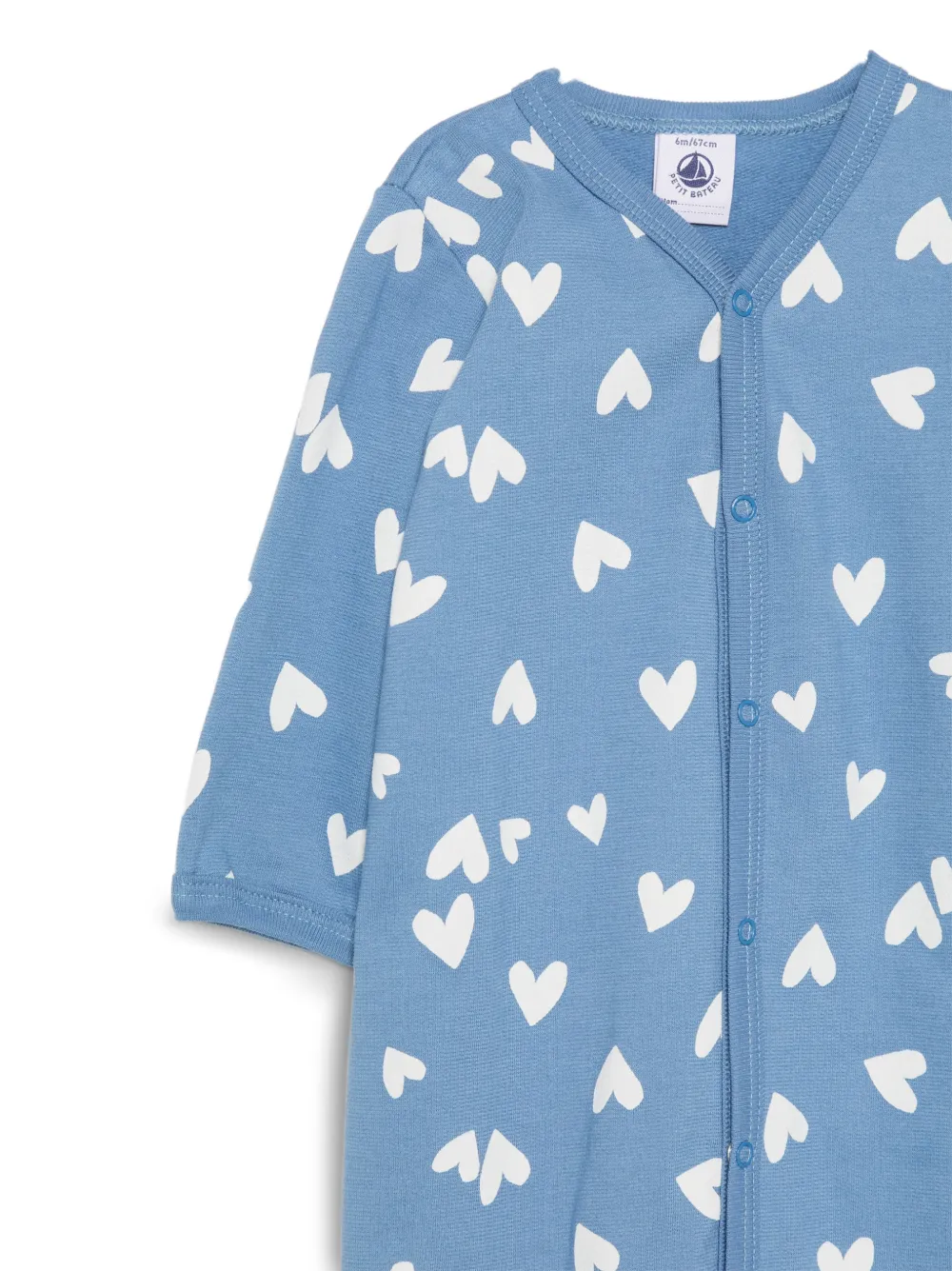 Petit Bateau Pyjama met lange mouwen en hartprint Blauw